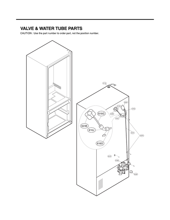 Valve & water tube parts