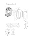 Right refrigerator door parts