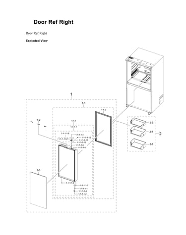 Right refrigerator door parts
