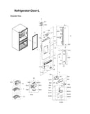 Left refrigerator door parts