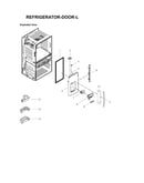 Left refrigerator door parts