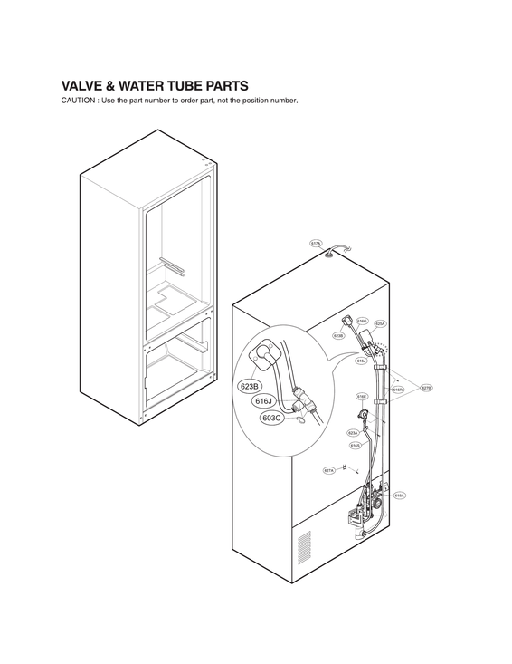 Valve & water tube parts