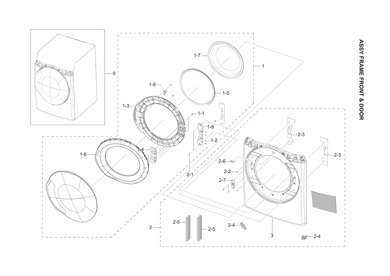 Front frame & door assy