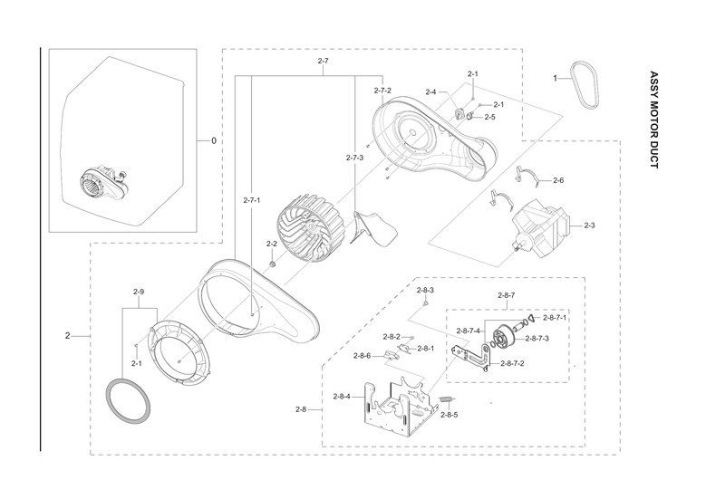Motor duct assy