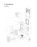Left refrigerator door parts