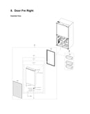 Right freezer door parts