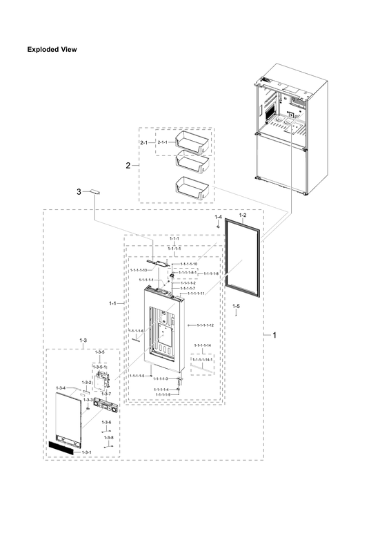 Right refrigerator door parts