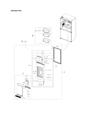 Right refrigerator door parts