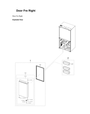 Right freezer door parts