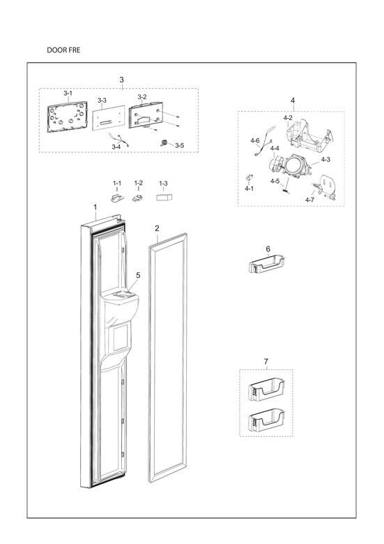 Freezer door parts