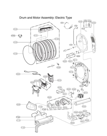 Drum & motor assy: electric type