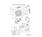 LG DLGX8901B/00 drum & motor assy: gas type diagram