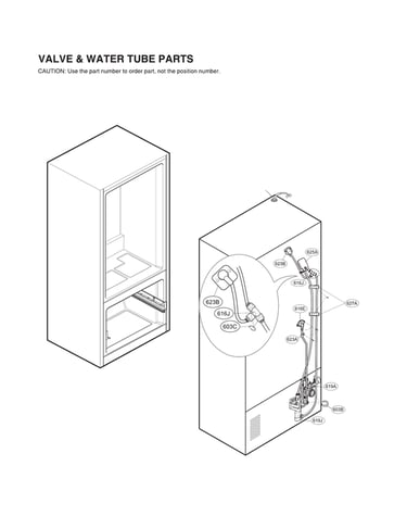Valve & water tube parts