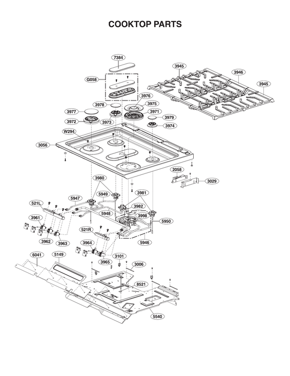 Cooktop parts