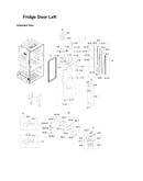 Left refrigerator door parts