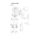 Samsung RF23HTEDBSR/AA-12 right refrigerator door parts diagram