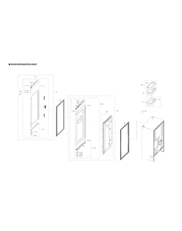 Right refrigerator door parts