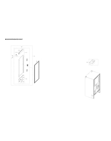 Right refrigerator door parts