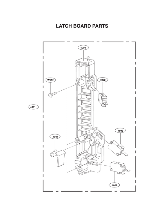 Latch board parts