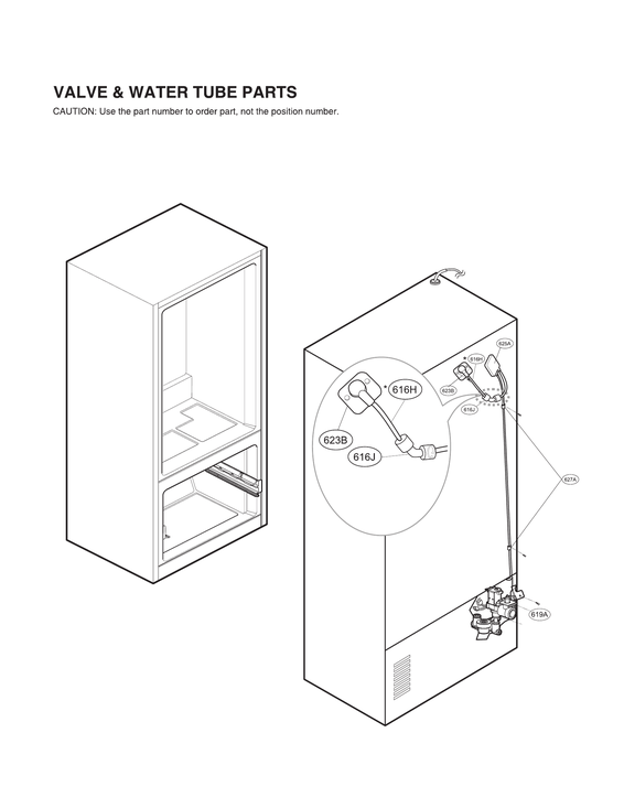 Valve & water tube parts
