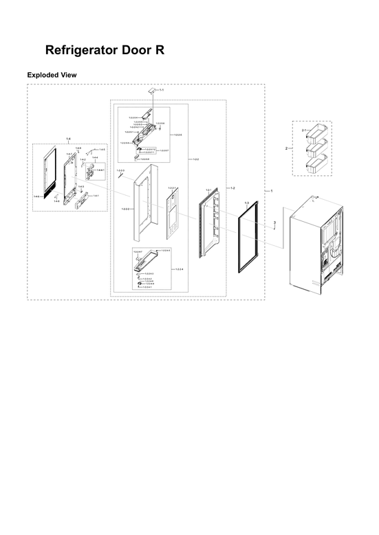 Right refrigerator door parts