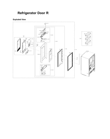 Right refrigerator door parts