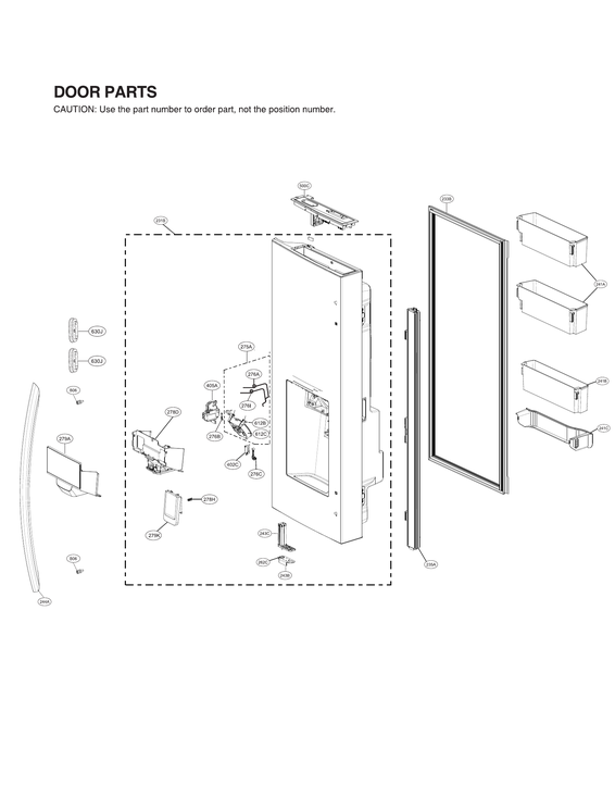 Dispenser door parts