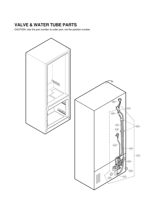 Valve & water tube parts