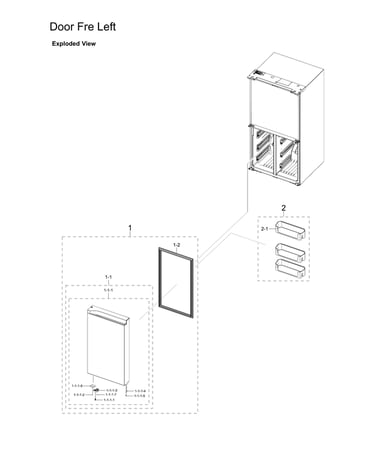 Left freezer door parts