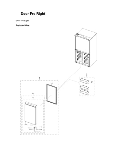 Right freezer door parts