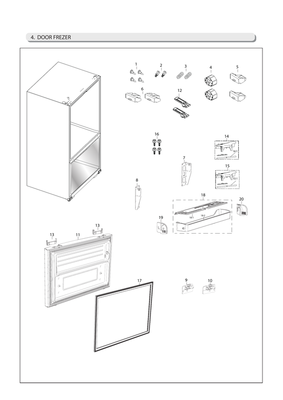 Freezer door parts