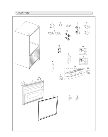 Freezer door parts