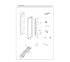 Samsung RF266AFRS/XAC-01 left refrigerator door parts diagram
