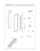 Left refrigerator door parts