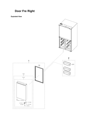 Right freezer door parts