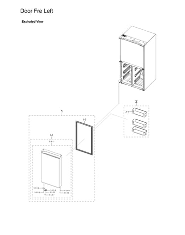 Left freezer door parts