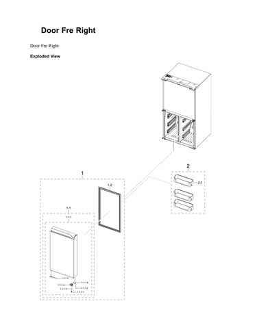 Right freezer door parts