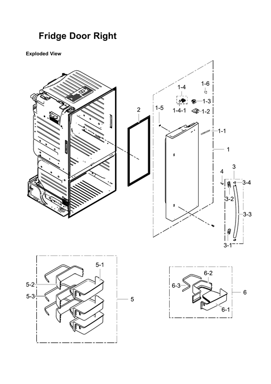 RIGHT REFRIGERATOR DOOR PARTS