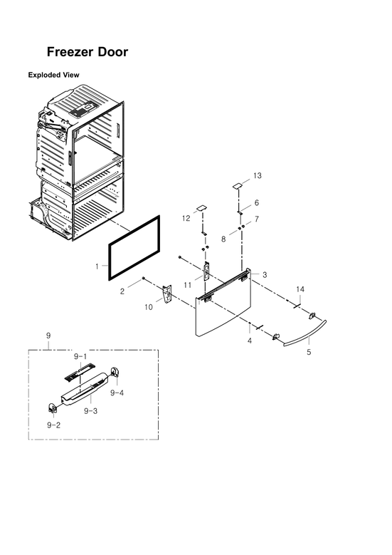 Freezer door parts
