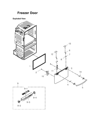 Freezer door parts