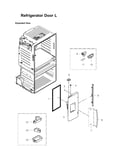 Left refrigerator door parts