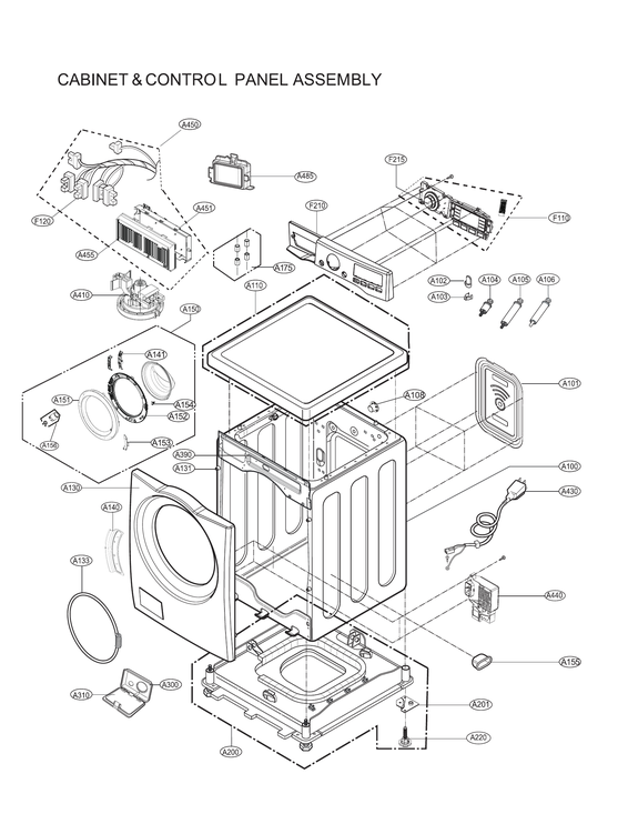 Cabinet & control panel assy