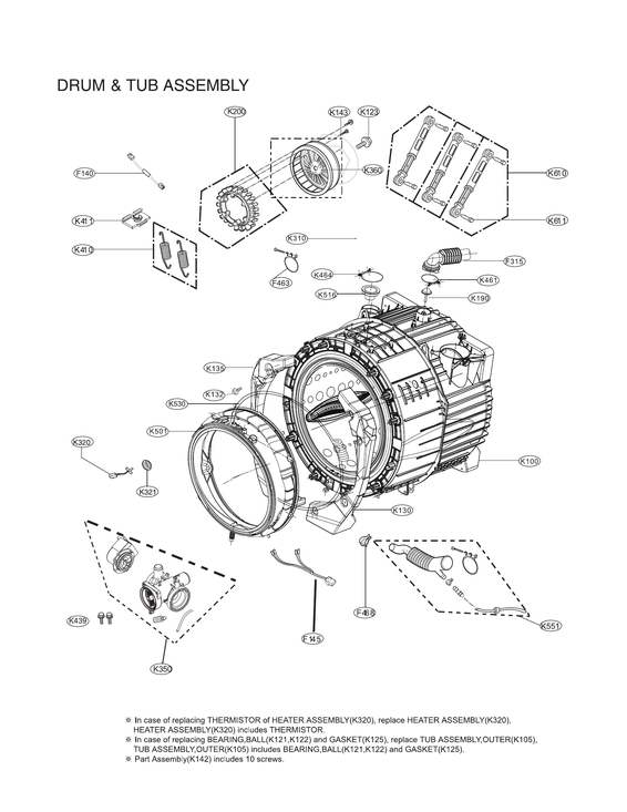 Drum & tub assy