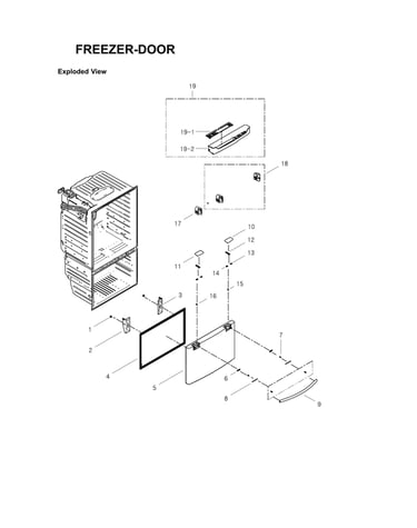Freezer door parts