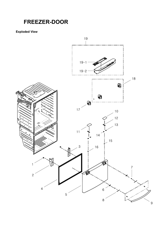 Freezer door parts