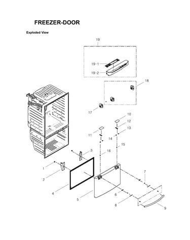 Freezer door parts