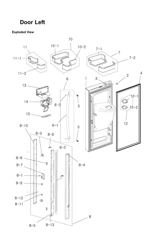 Left door parts