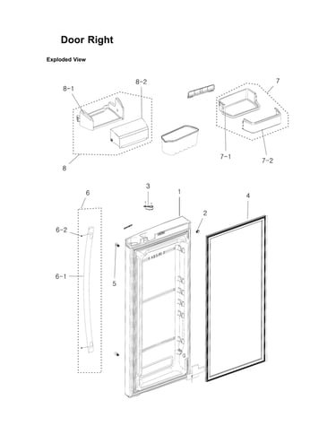 Right door parts
