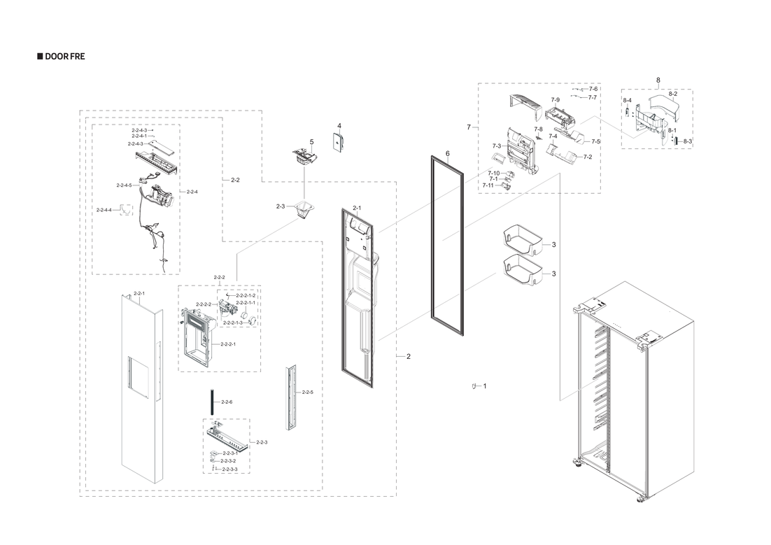 Freezer door parts