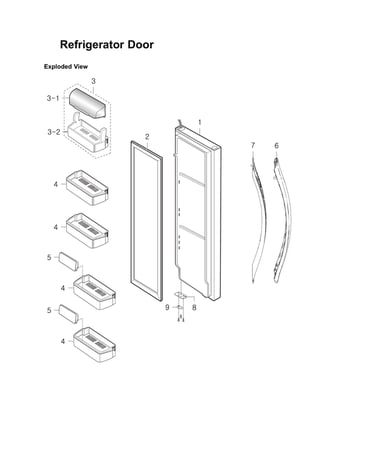 Refrigerator door parts